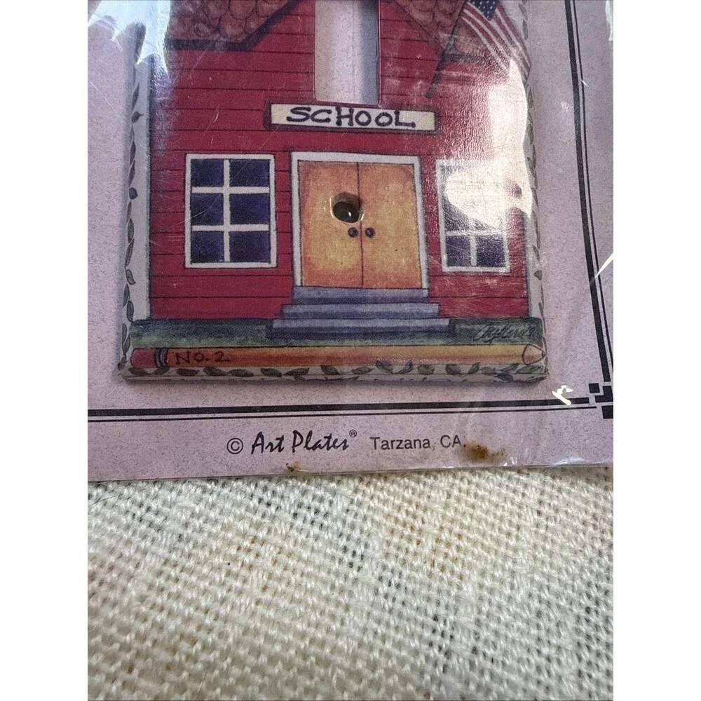 Light Switch Plate Art Plates Red School House Old Style Bell Single New